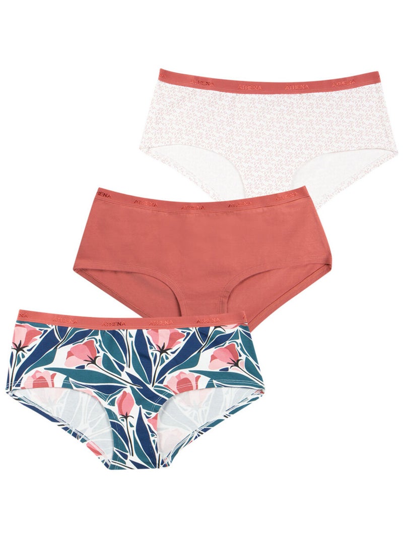 Lot de 3 boxers femme Ecopack Basic Athena Rose - Kiabi
