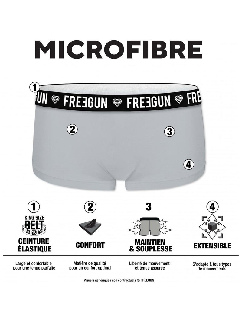 Lot de 3 Boxers femme Manga neon Freegun Violet - Kiabi