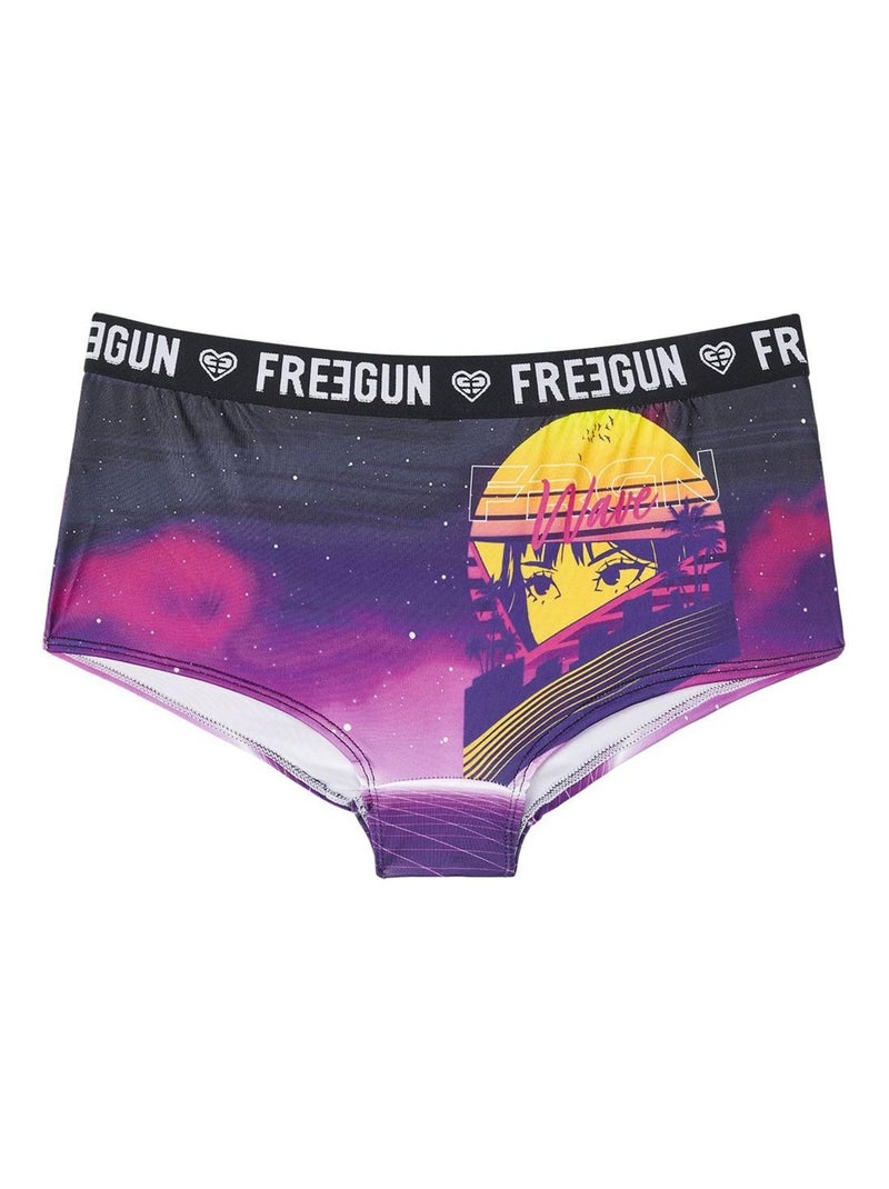 Lot de 3 Boxers femme Manga neon Freegun Violet - Kiabi