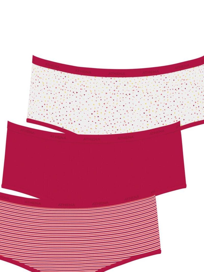 Lot de 3 boxers femme Mode Rouge clair - Kiabi