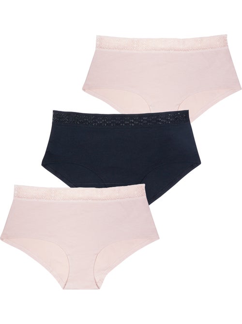 Lot de 3 boxers femme trio dentelle athena - Kiabi