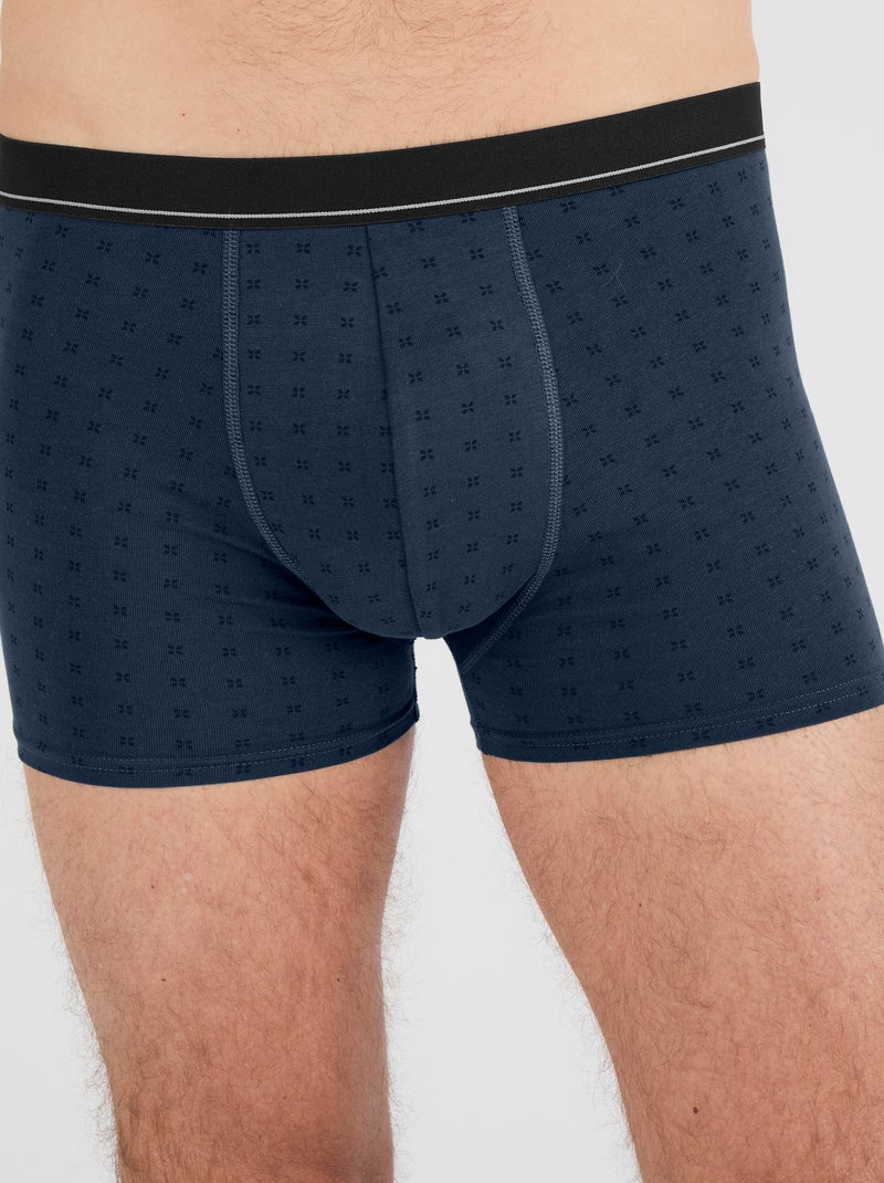 Lot de 3 boxers fermés coton biologique majoritaire - Damart Bleu - Kiabi