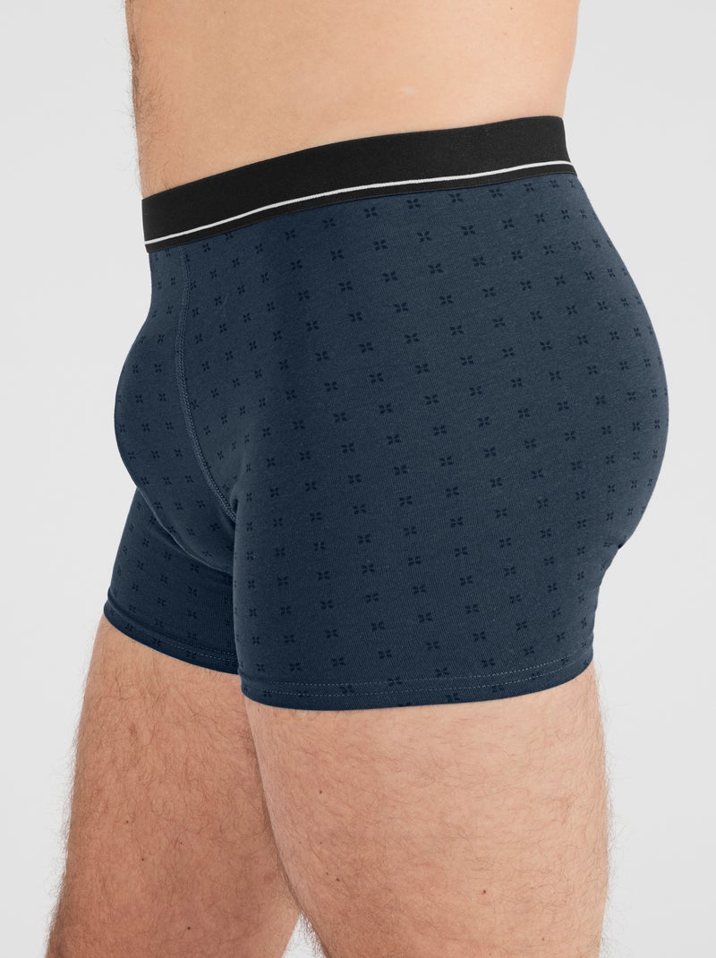 Lot de 3 boxers fermés coton biologique majoritaire - Damart Bleu - Kiabi