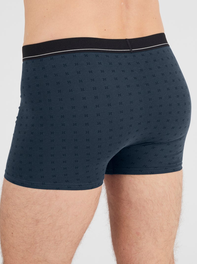 Lot de 3 boxers fermés coton biologique majoritaire - Damart Bleu - Kiabi