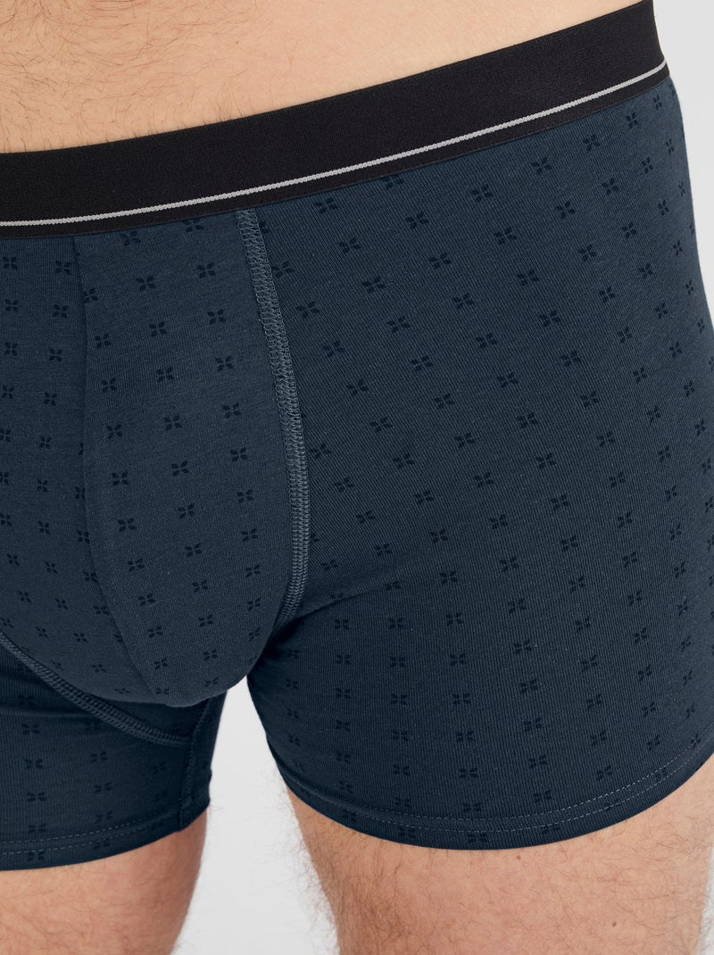 Lot de 3 boxers fermés coton biologique majoritaire - Damart Bleu - Kiabi