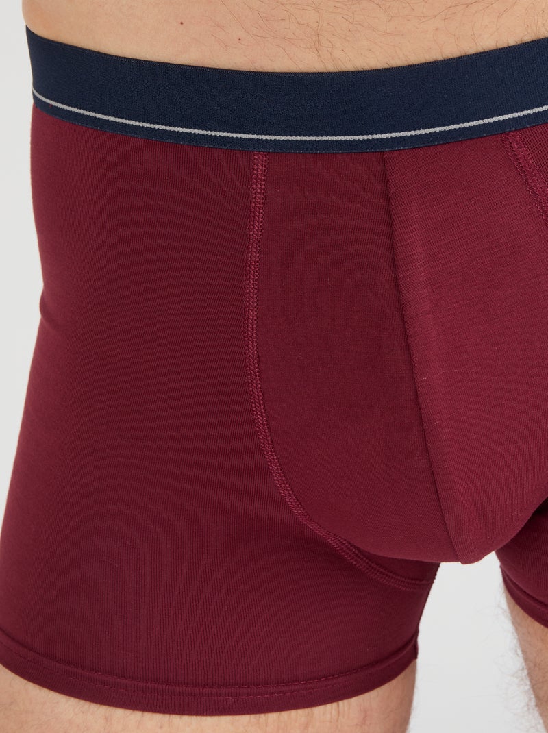 Lot de 3 boxers fermés coton biologique majoritaire - Damart Rouge - Kiabi