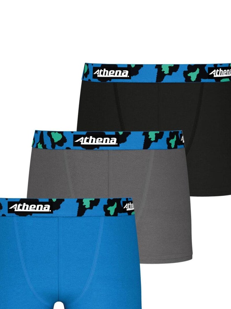 Lot de 3 boxers garçon Color Bleu - Kiabi