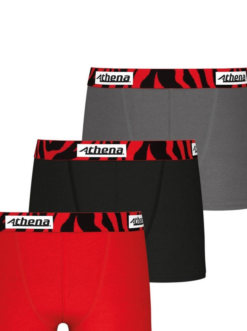 Lot de 3 boxers garçon Color Rouge - Kiabi