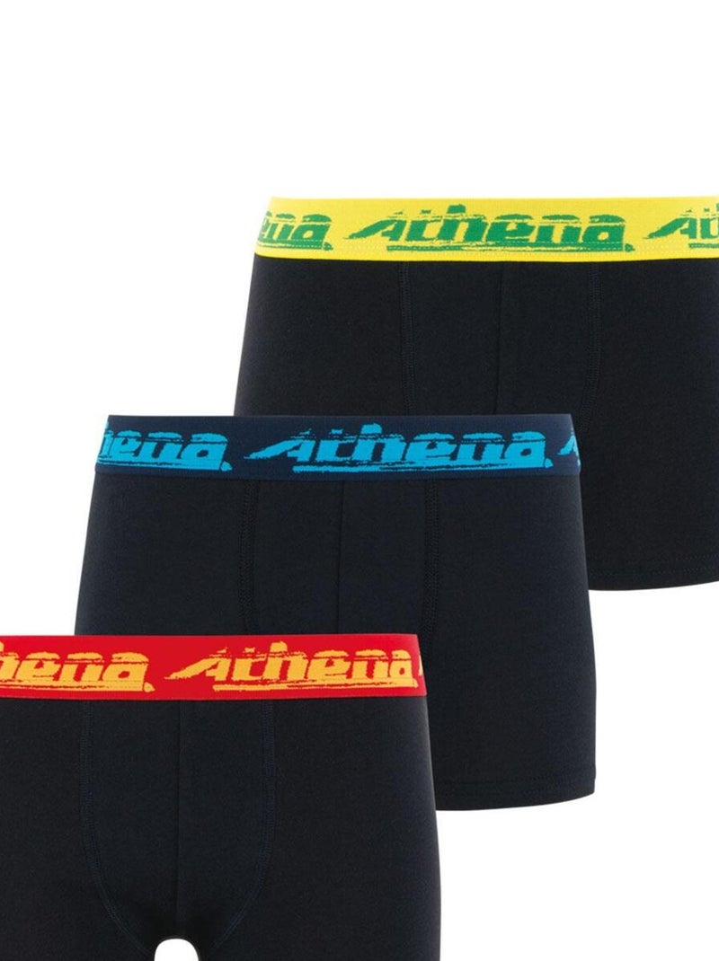 Lot de 3 boxers garçon Coton Bio Noir - Kiabi