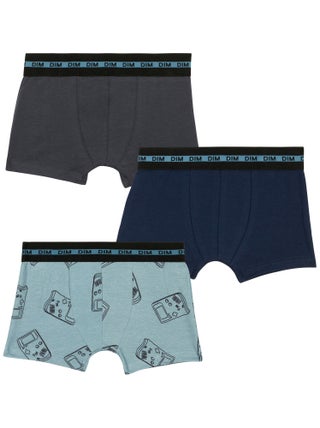 Lot de 3 boxers garçon coton stretch à  motif EcoDim