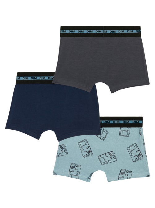 Lot de 3 boxers garçon coton stretch à  motif EcoDim - Kiabi