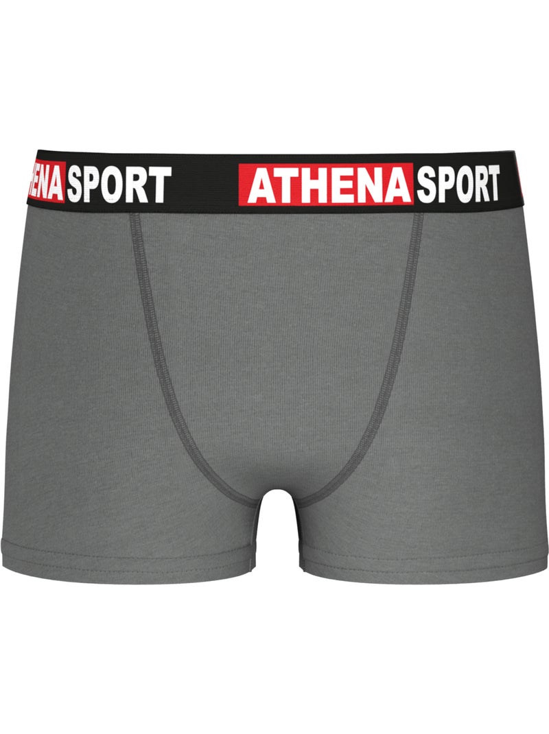Lot de 3 boxers garçon Daily Sport Coton Athena Noir Rouge - Kiabi