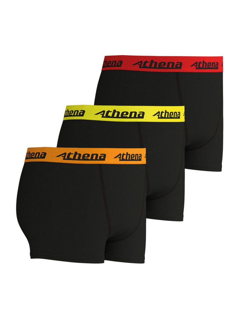 Lot de 3 boxers garçon Ecopack Trio Choc Athena Noir - Kiabi