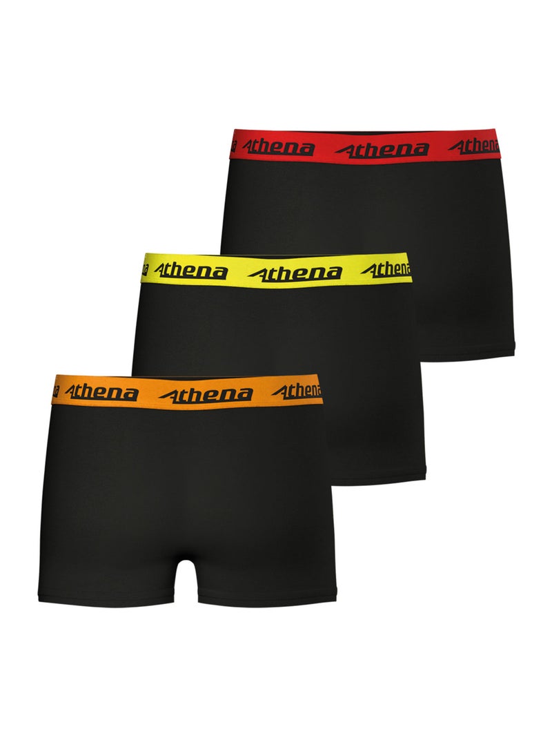 Lot de 3 boxers garçon Ecopack Trio Choc Athena Noir - Kiabi