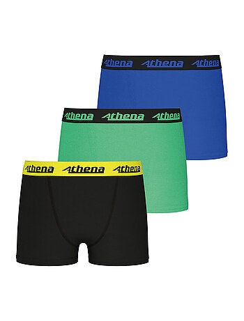 Lot de 3 boxers garçon Ecopack Trio Choc Athena