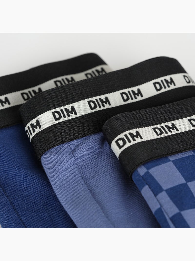Lot de 3 boxers garçon Fashion Coton Stretch Bleu marine - Kiabi