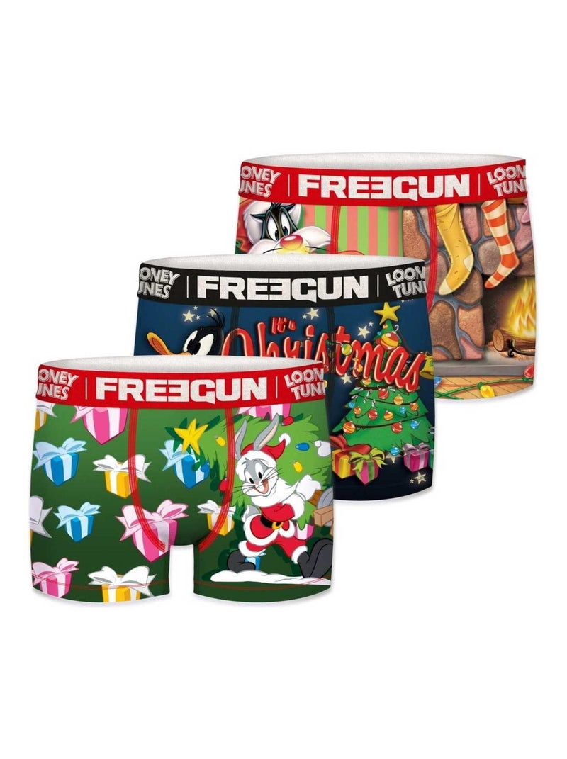 Lot de 3 boxers garçon Looney Tunes Freegun Vert - Kiabi