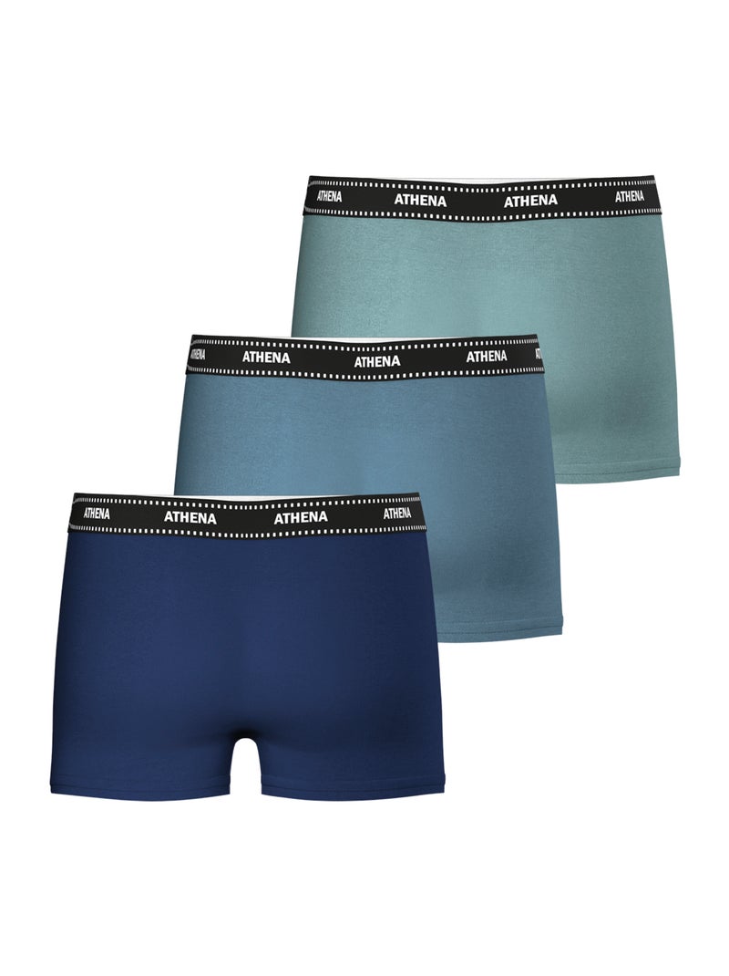 Lot de 3 boxers garçon My Petit Prix Athena Bleu Vert - Kiabi