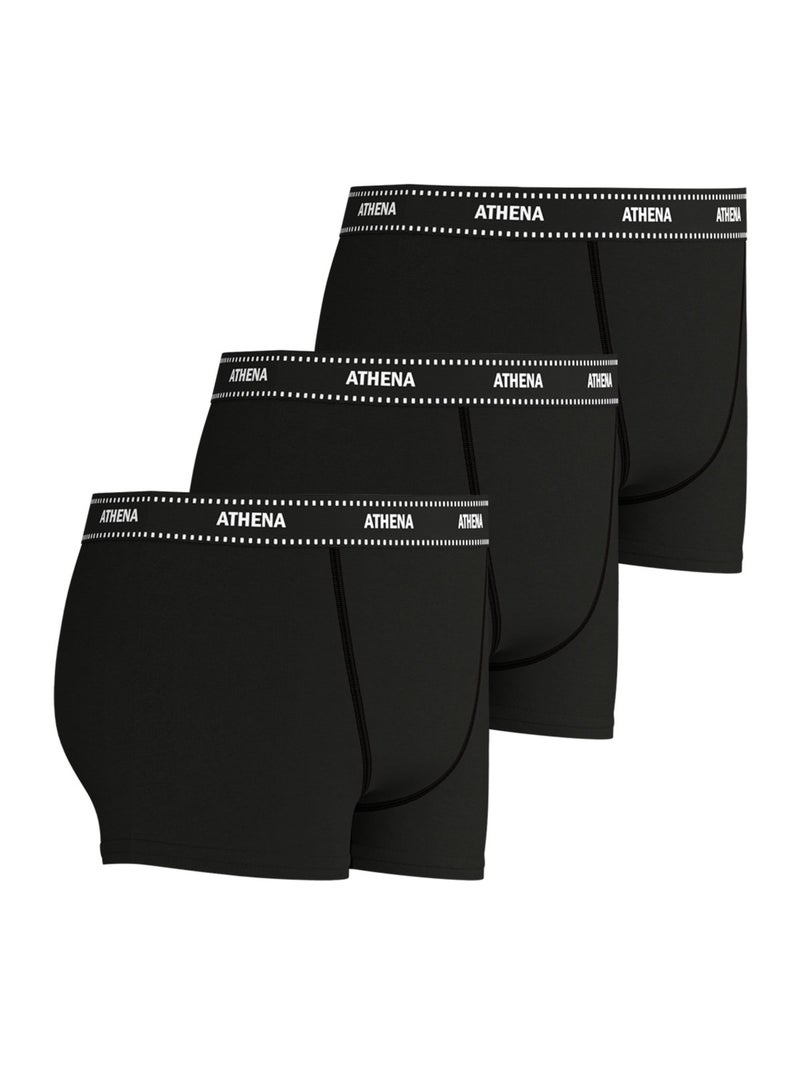Lot de 3 boxers garçon My Petit Prix Athena Noir Noir Noir - Kiabi