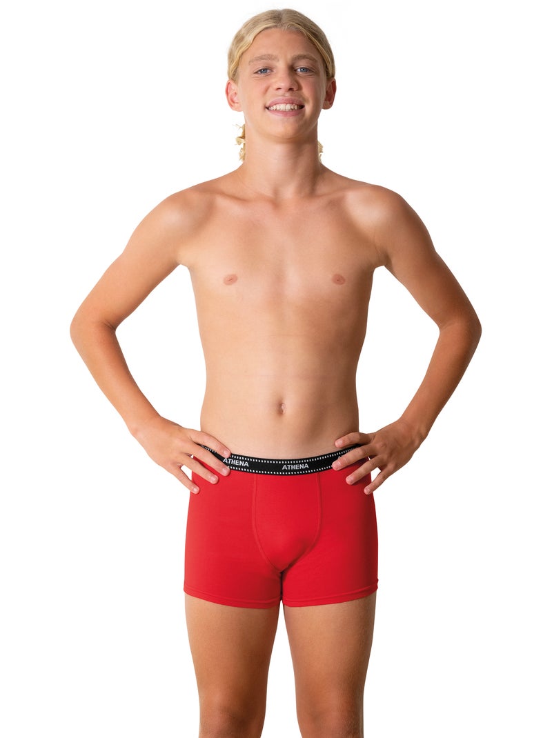 Lot de 3 boxers garçon My Petit Prix Athena Noir Rouge - Kiabi