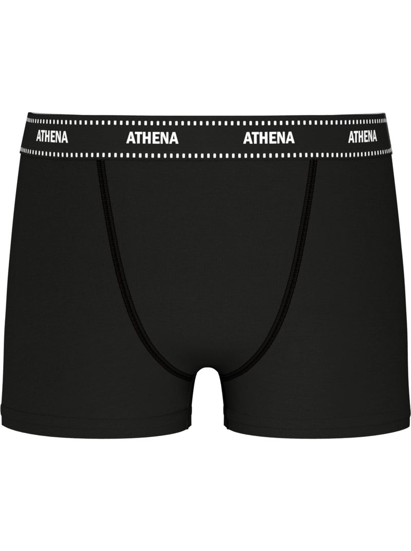 Lot de 3 boxers garçon My Petit Prix Athena Noir Rouge - Kiabi