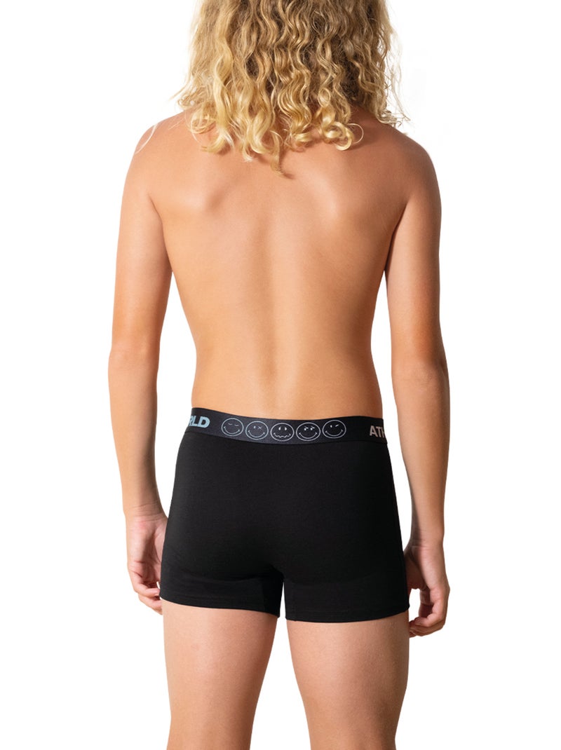 Lot de 3 boxers garçon SmileyWorld® I Athena Bleu Noir Blanc - Kiabi
