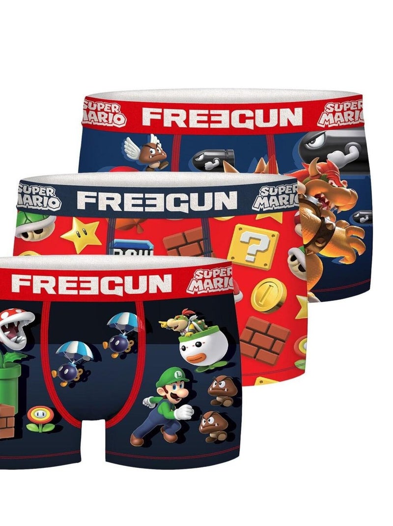 Lot de 3 Boxers garçon Super Mario Freegun Rouge - Kiabi