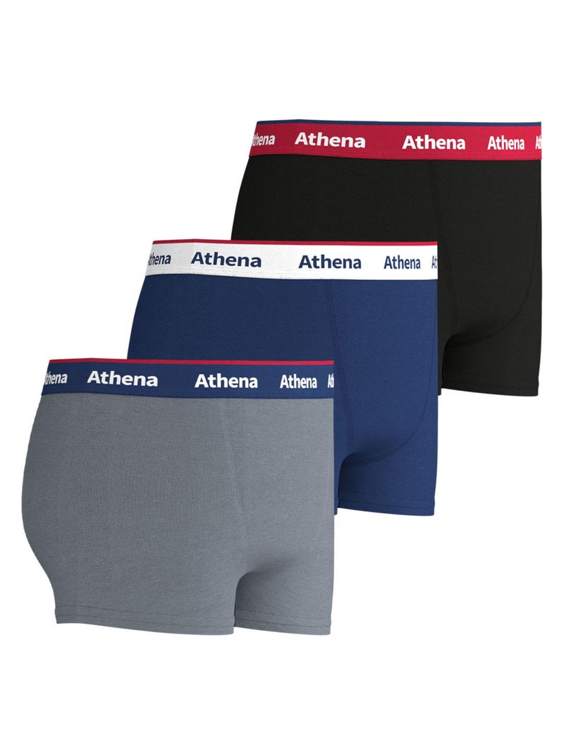 Lot de 3 boxers garçon Supporter Bleu Rouge Gris - Kiabi