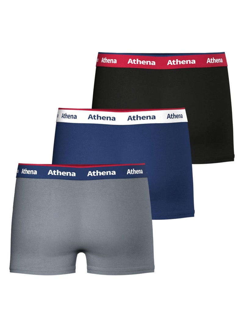 Lot de 3 boxers garçon Supporter Bleu Rouge Gris - Kiabi