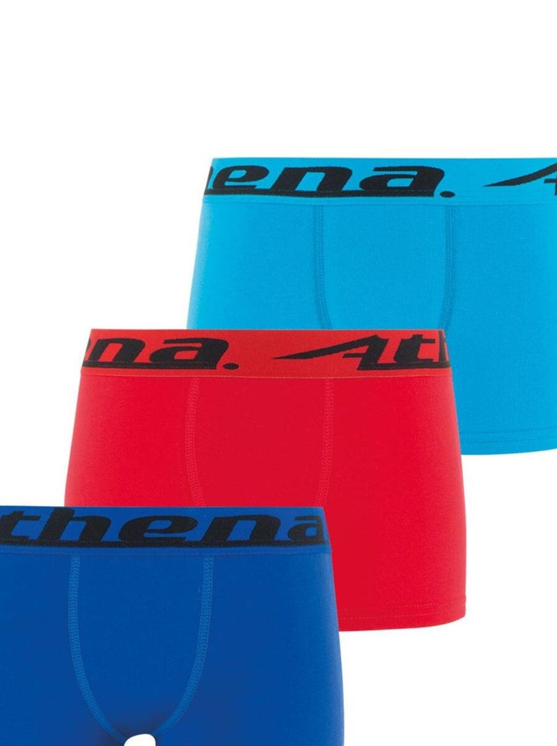 Lot de 3 boxers garçon Trio Choc Bleu Rouge - Kiabi