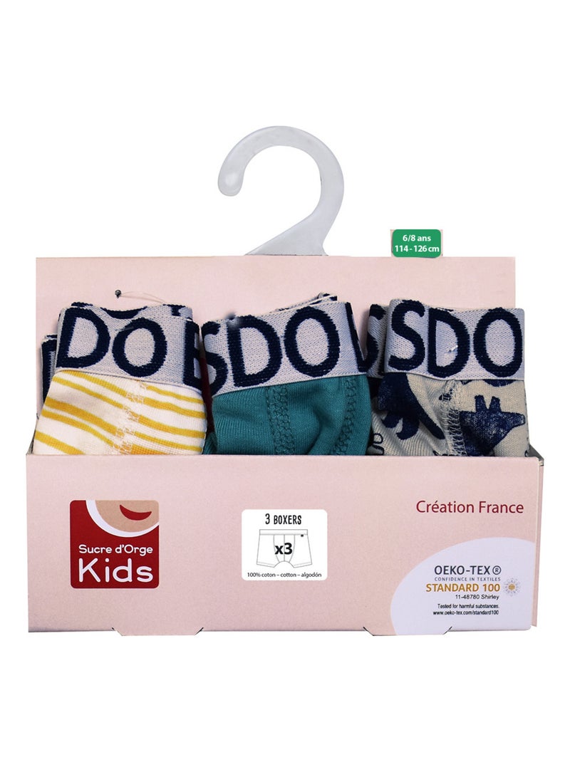 LOT DE 3 BOXERS HENRIQUE ENFANT Blanc - Kiabi