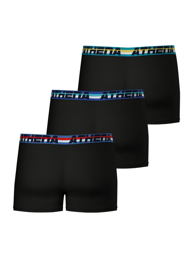 Lot de 3 boxers homme 720 Stretch Coton Athena Noir Noir Noir - Kiabi
