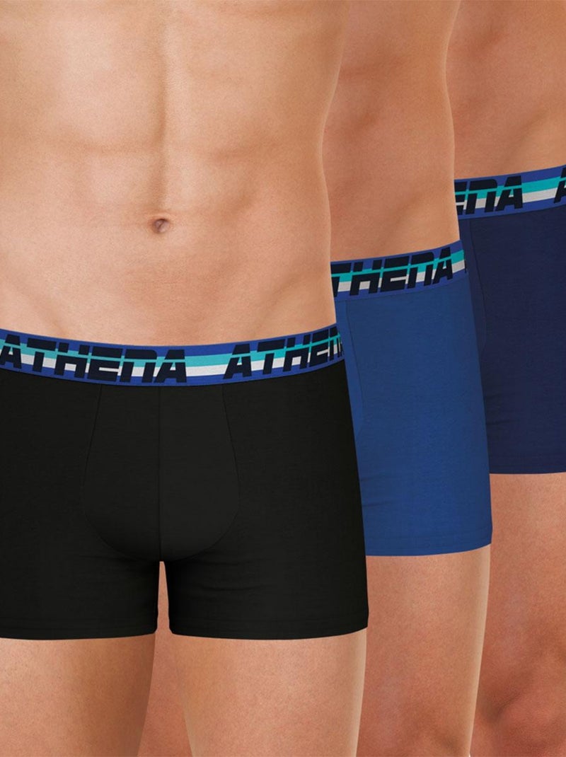 Lot de 3 boxers homme 720 Stretch Coton Noir Bleu - Kiabi