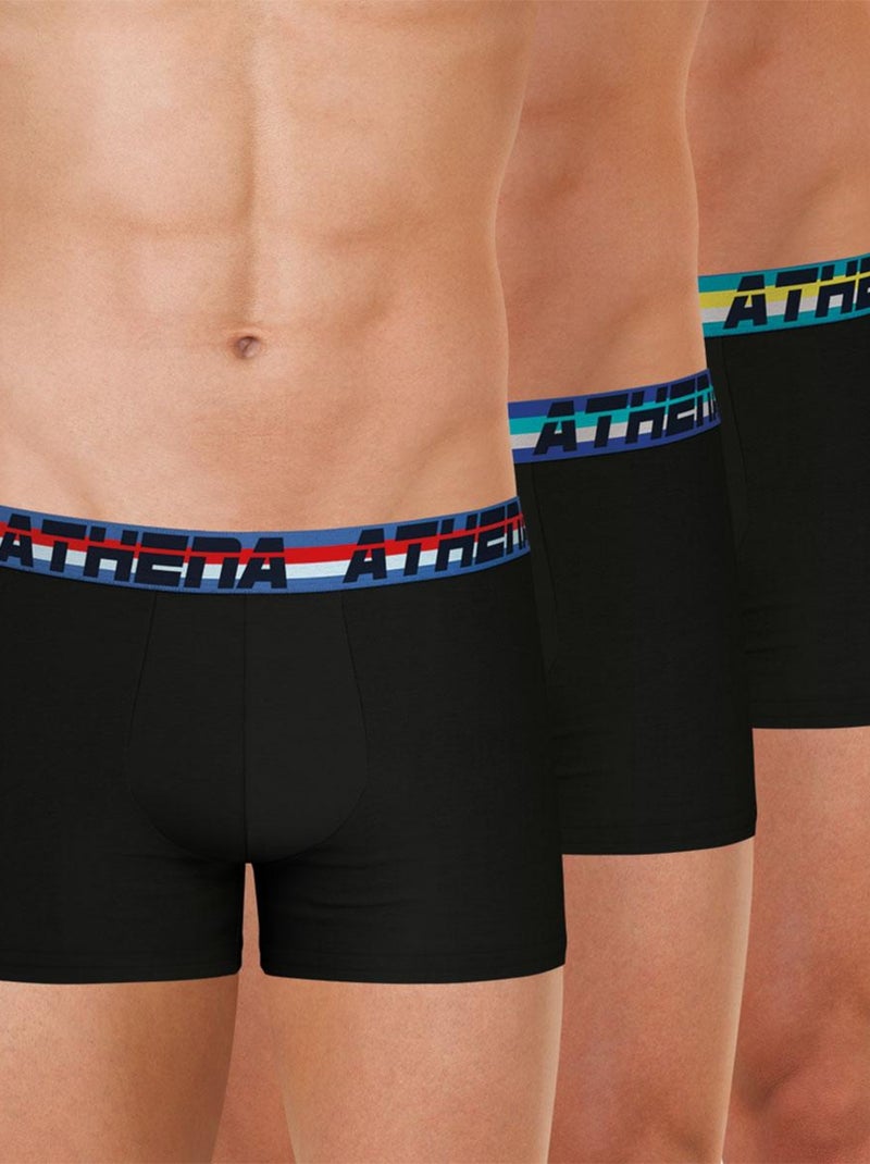 Lot de 3 boxers homme 720 Stretch Coton Noir Multicolore - Kiabi