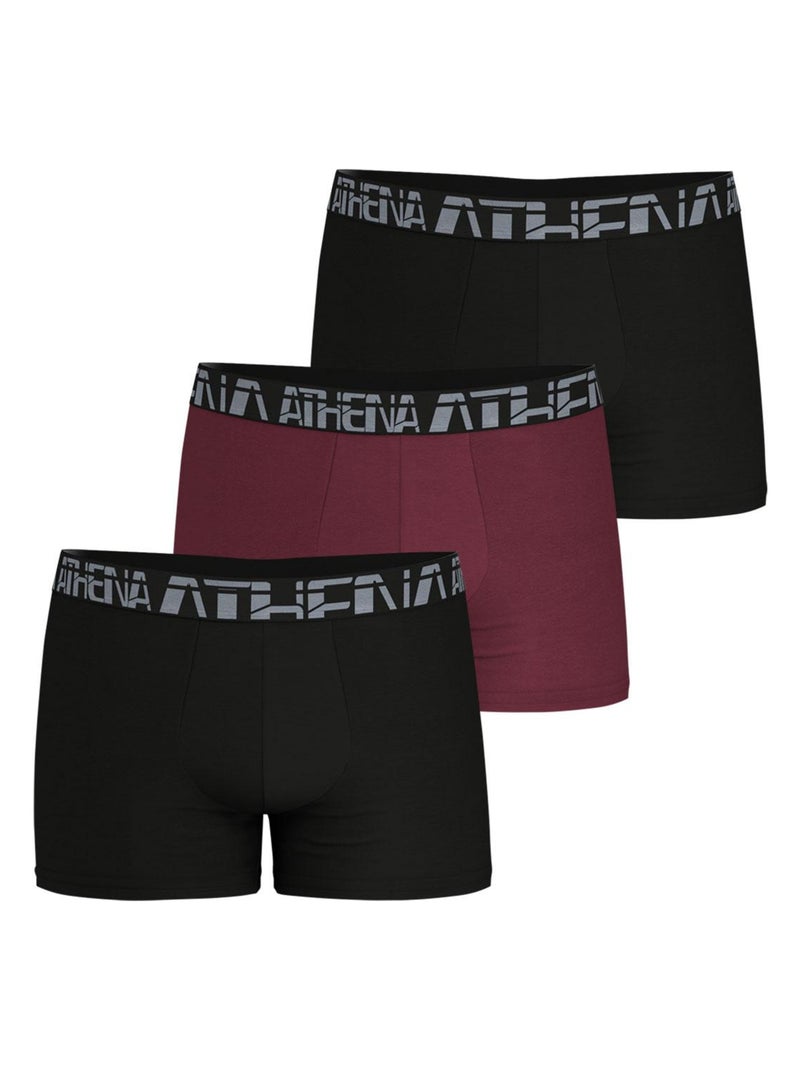 Lot de 3 boxers homme 720 Stretch Micro Noir Bordeaux - Kiabi