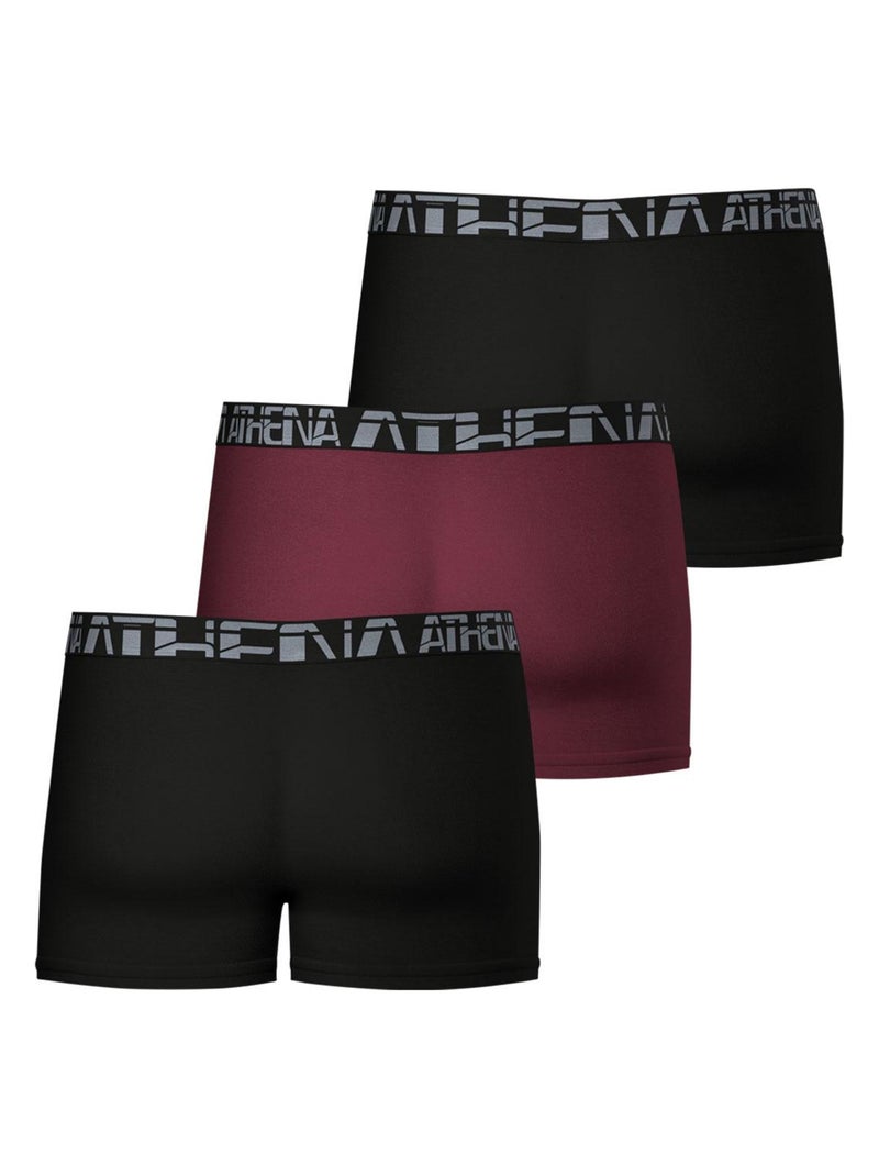 Lot de 3 boxers homme 720 Stretch Micro Noir Bordeaux - Kiabi