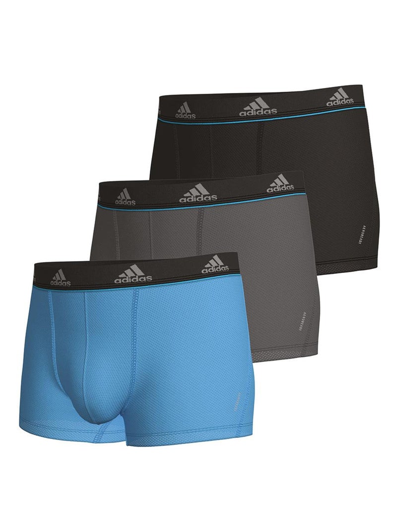 Lot de 3 boxers homme Active Micro Mesh Adidas Sport Noir Gris Bleu - Kiabi