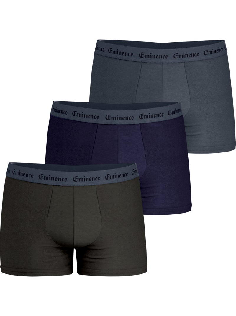 Lot de 3 boxers homme Allure Eminence Bleu Vert Gris - Kiabi