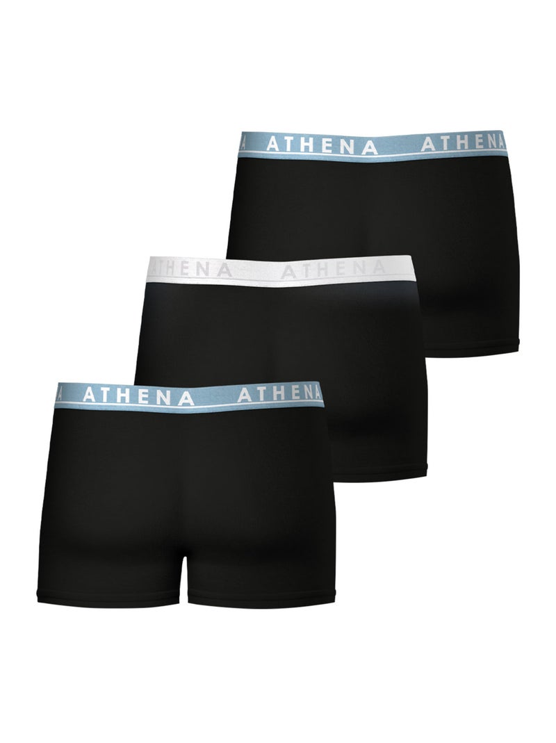 Lot de 3 boxers homme Athena Blanc Noir Bleu - Kiabi