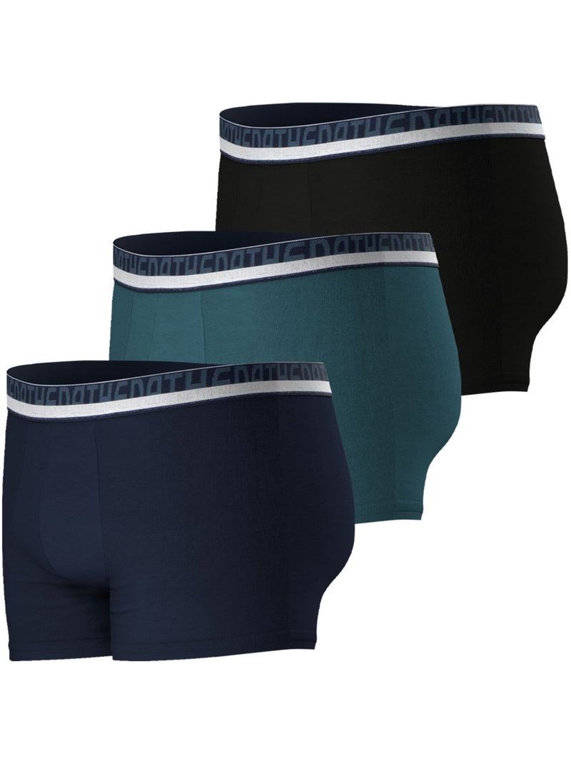 Lot de 3 boxers homme Athena Bleu Bleu Noir - Kiabi