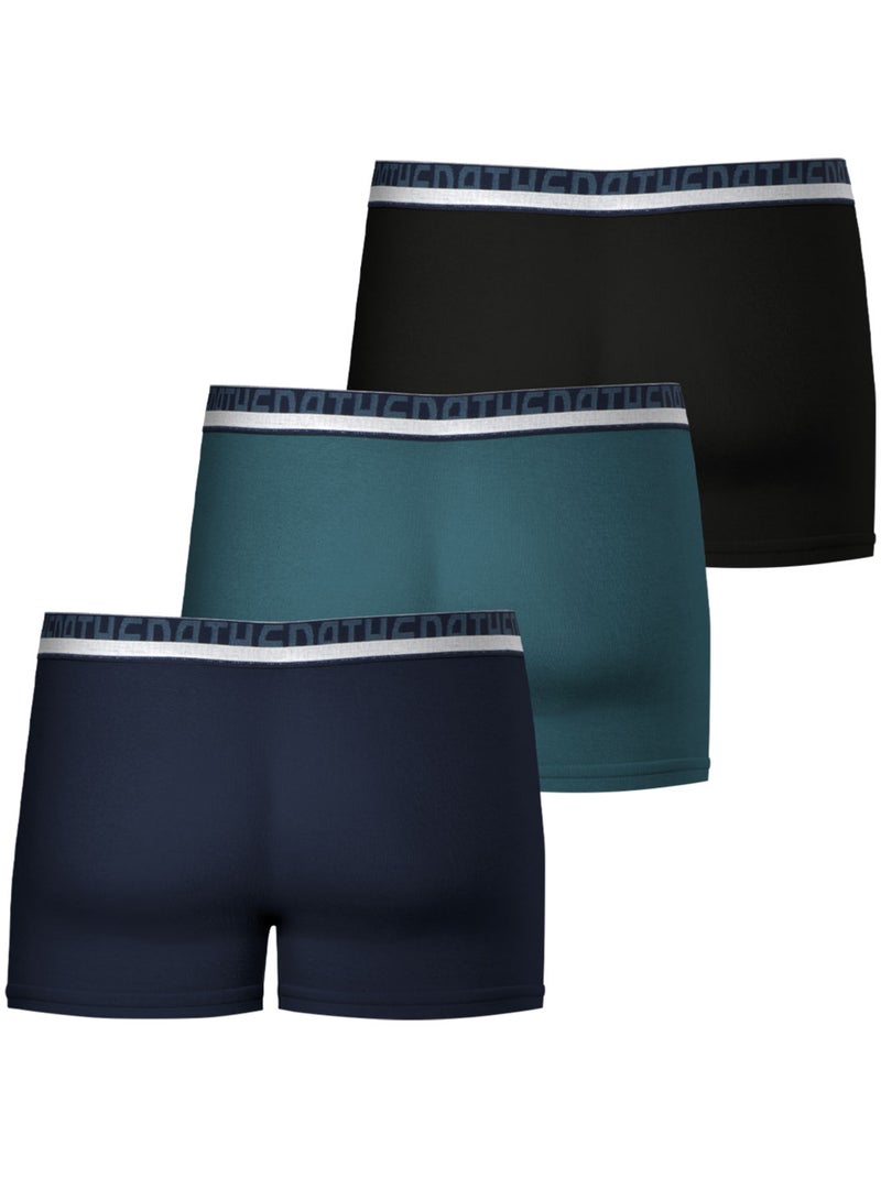 Lot de 3 boxers homme Athena Bleu Bleu Noir - Kiabi