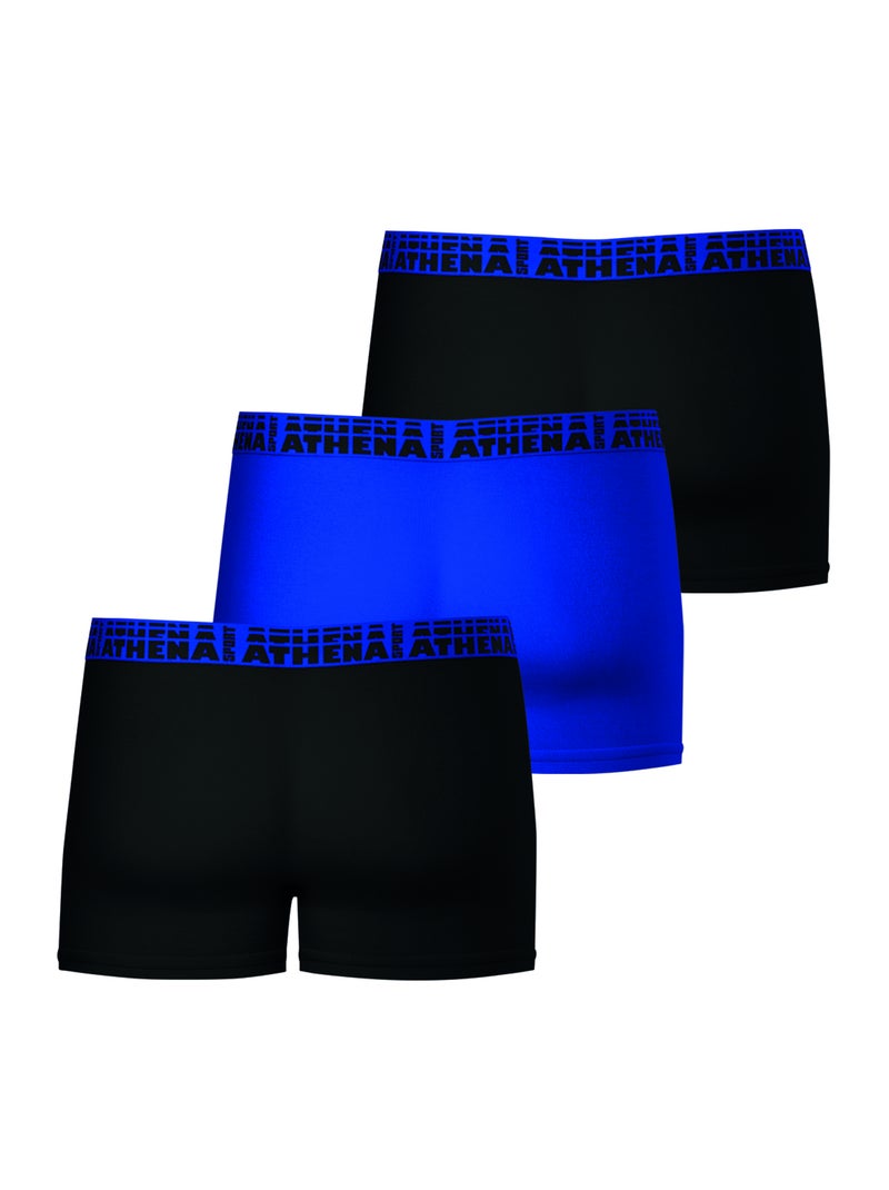 Lot de 3 boxers homme Athena Bleu Noir Noir - Kiabi