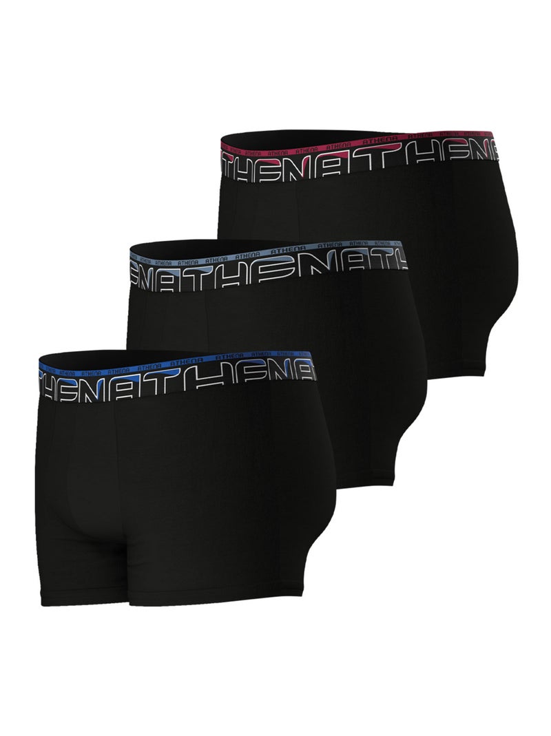 Lot de 3 boxers homme Athena Bleu Rouge Noir - Kiabi