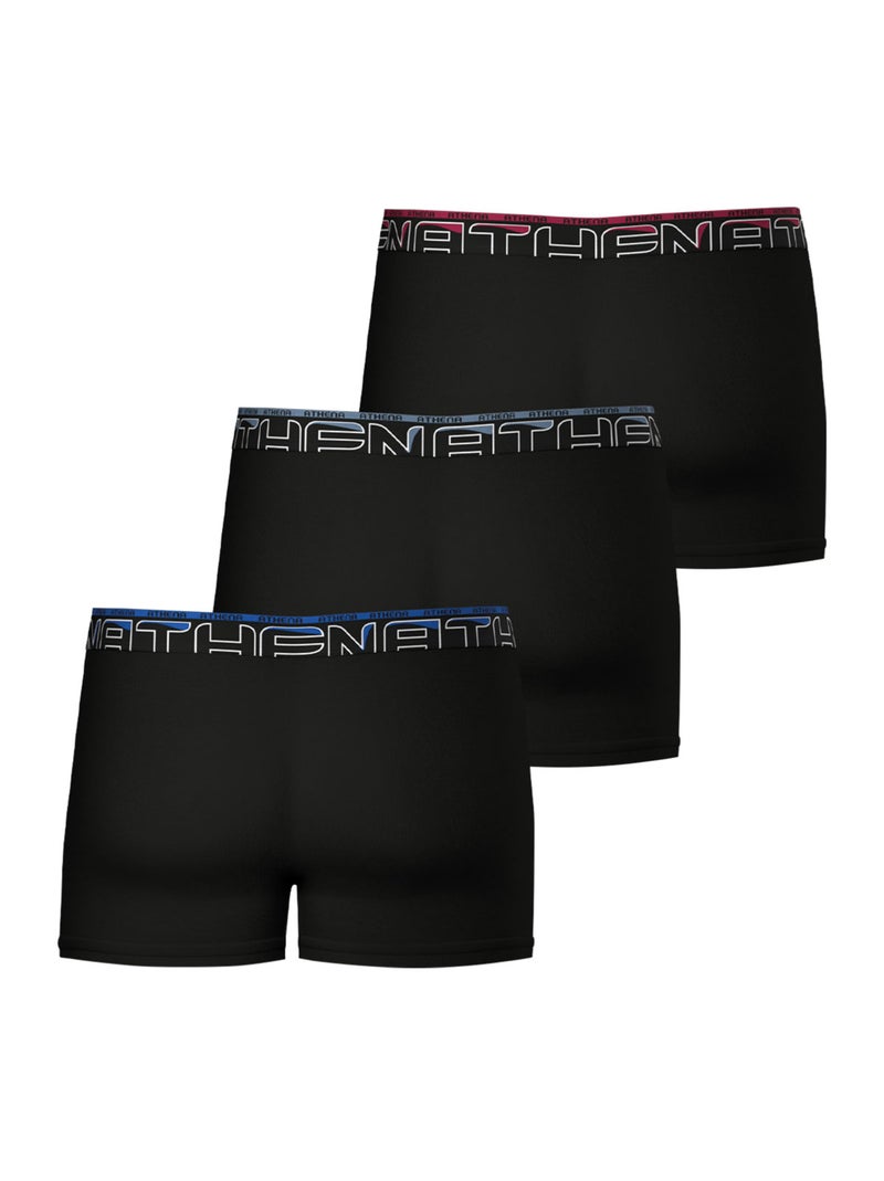 Lot de 3 boxers homme Athena Bleu Rouge Noir - Kiabi