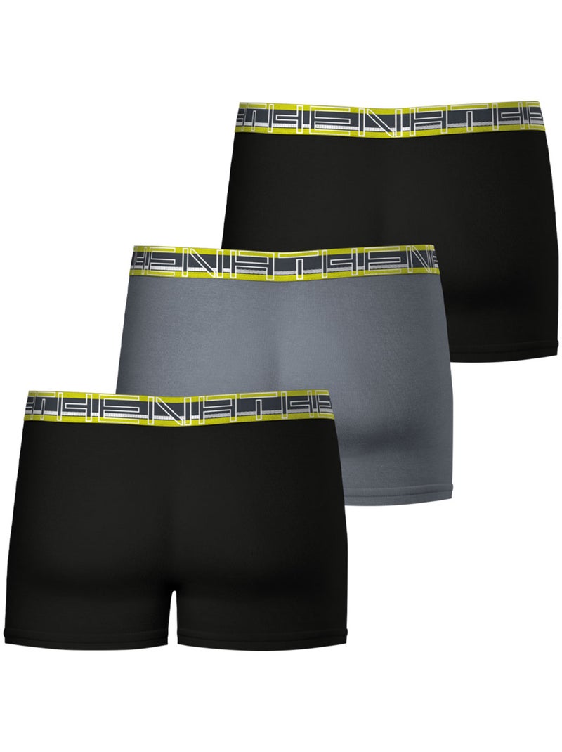 Lot de 3 boxers homme Athena Gris Jaune Noir - Kiabi