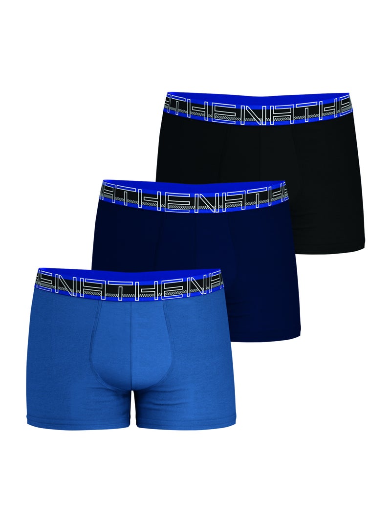 Lot de 3 boxers homme Athena Noir Noir Bleu - Kiabi
