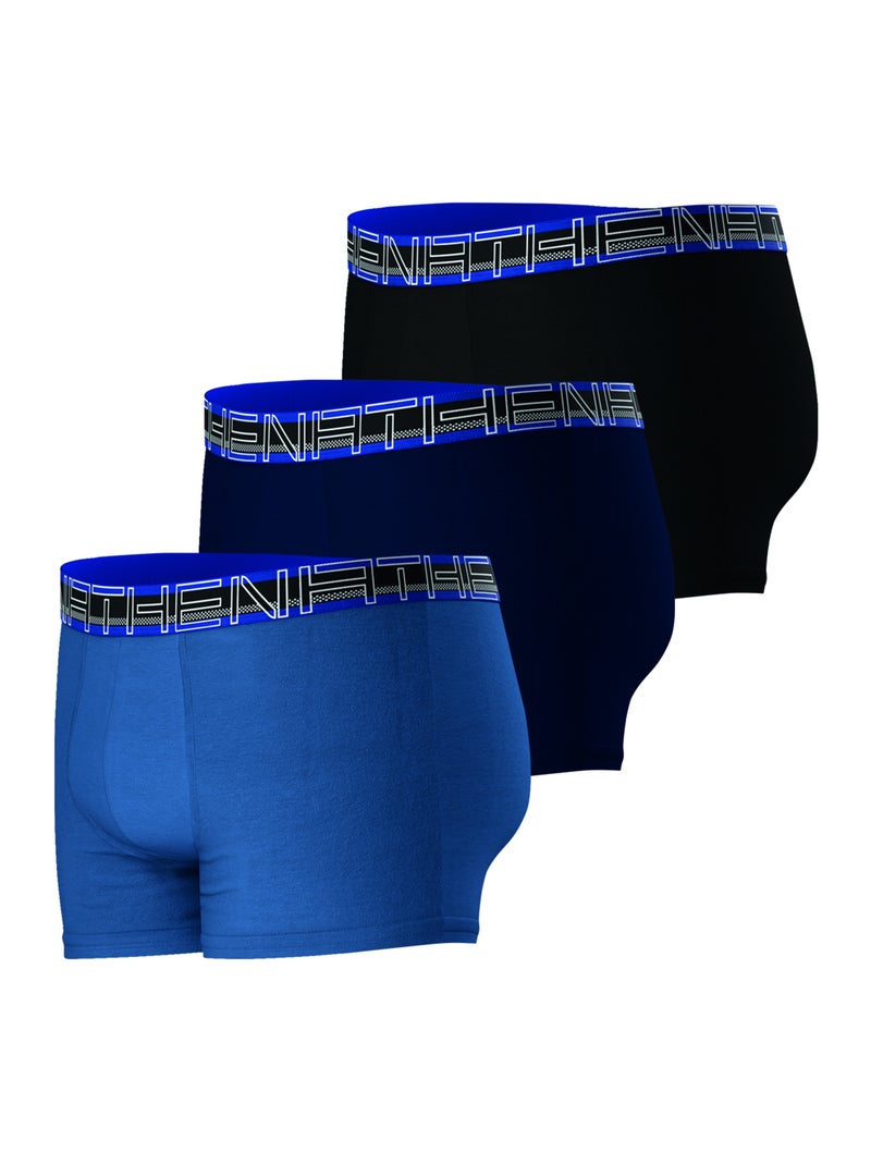 Lot de 3 boxers homme Athena Noir Noir Bleu - Kiabi