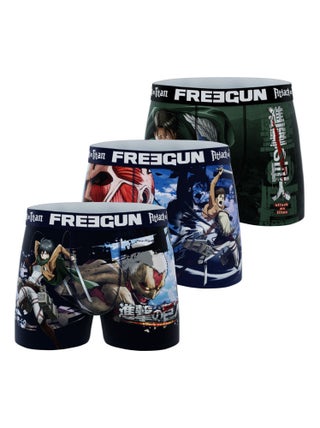 Lot de 3 boxers homme Attack On Titan Freegun