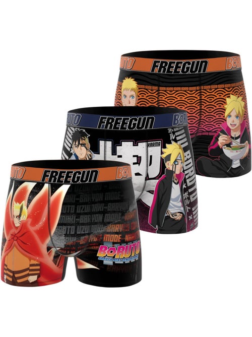 Lot de 3 boxers homme boruto freegun - Kiabi