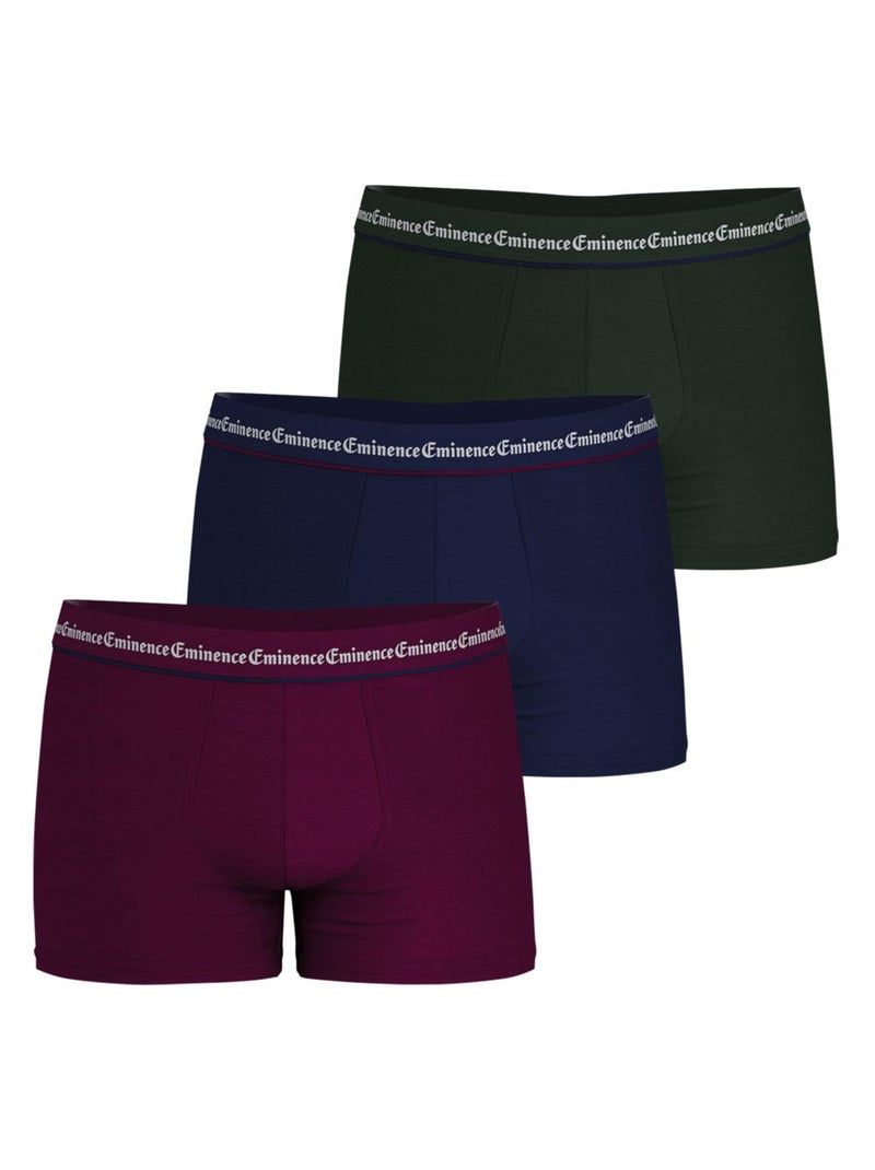 Lot de 3 boxers homme Business Eminence Bleu Bordeaux - Kiabi